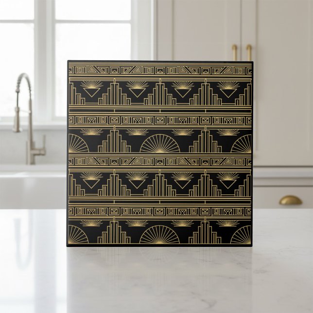 Azulejo De Cerâmica Art Deco Geometric Skyline Pat#9 ID1196 (Criador carregado)