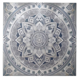 Azulejo De Cerâmica Art Deco Geométrico Círculos Linhas Todos os Cinza