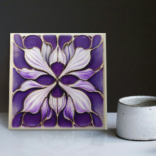 Azulejo De Cerâmica Art Deco Lavanda Wall Decor Art Nouveau