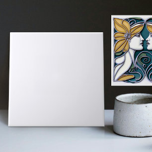 Azulejo De Cerâmica Art Deco Lílias Correspondendo Unicolor Light Blue