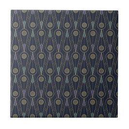 Azulejo De Cerâmica Art Deco pattern with geometric shapes in gold