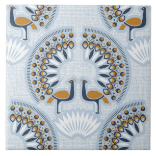 Azulejo De Cerâmica Art Deco retro Peacock