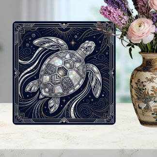 Azulejo De Cerâmica Art Deco Sea Turtle Mother of Pearl Style Tile