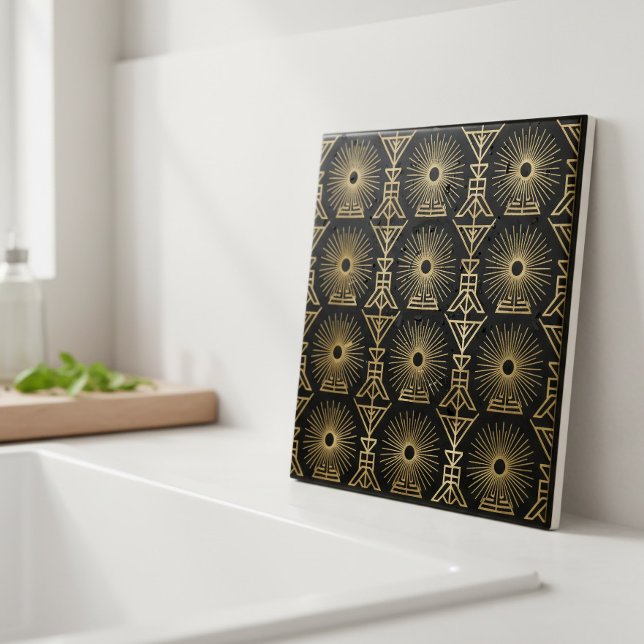 Azulejo De Cerâmica Art Deco Seamless Starburst Geometric Pat#8 ID1196 (Criador carregado)