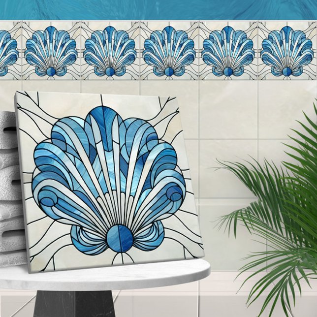 Azulejo De Cerâmica Art Deco Stainic Glass Mosaic Shell (Criador carregado)