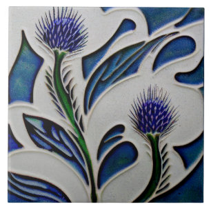 Azulejo De Cerâmica Art Deco Thistle Wall Decor Art Nouveau Cerâmica C