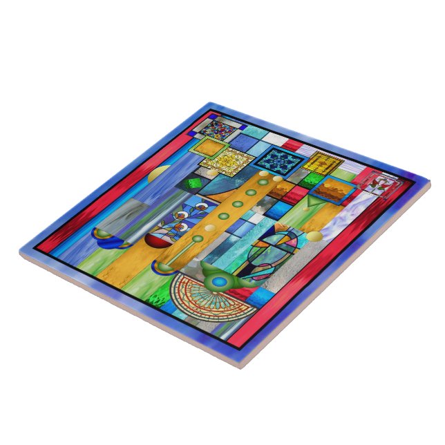 Azulejo De Cerâmica Art Deco Vidro Estampado 1 (Lateral)