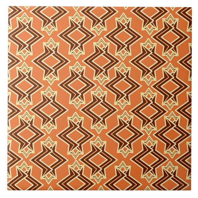 Azulejo De Cerâmica Art Deco Wallpaper Padrão, Terracotta / Rua (Frente)