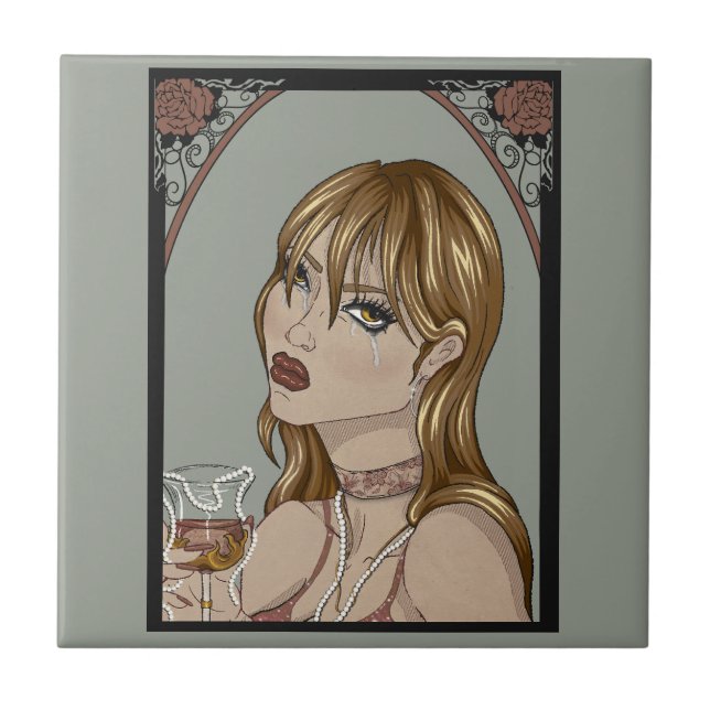 Azulejo De Cerâmica Art Nouveau (Frente)