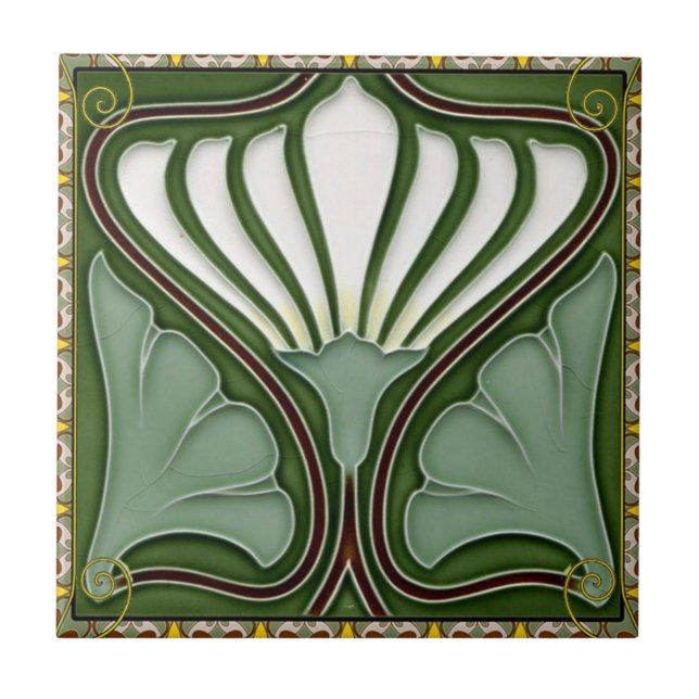 Azulejo De Cerâmica Art Nouveau 001 (Frente)