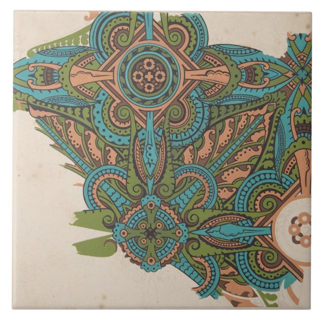 Azulejo De Cerâmica Art nouveau abstrato art christopher (Frente)