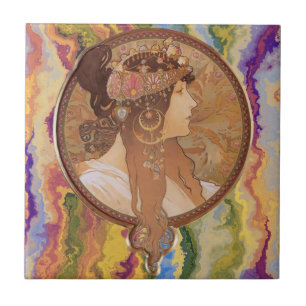 Azulejo De Cerâmica Art Nouveau - Alphonse Mucha Byzantine