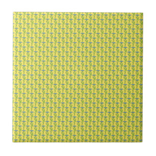 Azulejo De Cerâmica Art Nouveau amarelo Ipomoea floral wallpaper damas