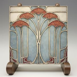 Azulejo De Cerâmica Art Nouveau Bloom