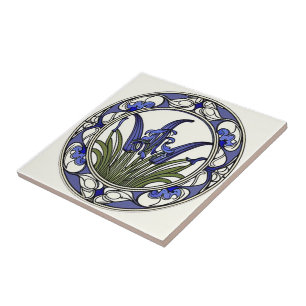 Azulejo De Cerâmica Art nouveau bluebell