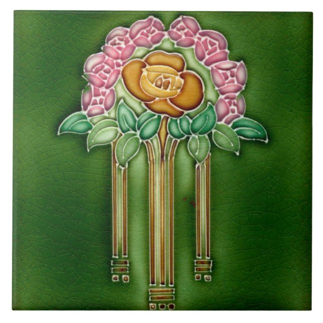 Azulejo De Cerâmica Art Nouveau Ceramic Fireplace Wall tile (Frente)