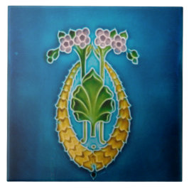 Azulejo De Cerâmica Art Nouveau ceramic fireplace wall tile blue