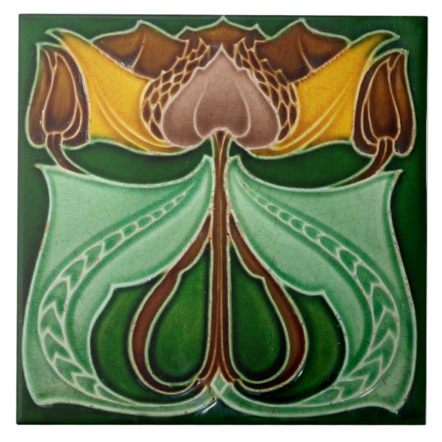 Azulejo De Cerâmica Art Nouveau ceramic tile (Frente)