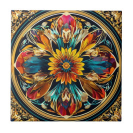 Azulejo De Cerâmica Art Nouveau Corante Floral