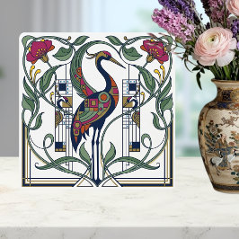 Azulejo De Cerâmica Art Nouveau Crane Floral Geometric Pattern Ceramic