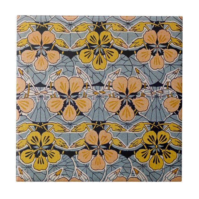Azulejo De Cerâmica Art Nouveau Design nº 10 @ VictoriaShaylee (Frente)