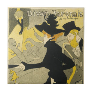 Azulejo De Cerâmica Art Nouveau, Divan Japonais de Toulouse Lautrec