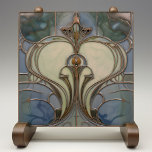 Azulejo De Cerâmica Art Nouveau Elegance Jade Bronze<br><div class="desc">Experimente o alento do movimento Art Nouveau com esse azulejo cerâmico encantador que funde articamente tons verdes de jade e bronze. Apresenta um elegante design simétrico que lembra as formas e estruturas naturais, assinatura do período. As linhas e curvas graciosas são destacadas em tom de bronze queimado, contornando o pano...</div>