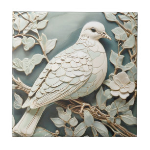 Azulejo De Cerâmica Art Nouveau Faux Alivio Direito Pombo-pomba