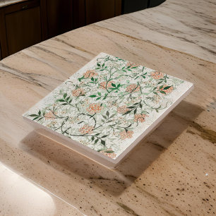 Azulejo De Cerâmica Art Nouveau Flores Rosa Folhas Verdes