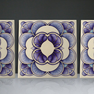 Azulejo De Cerâmica Art Nouveau Inspirado em Lisboa Jacaranda Blossom