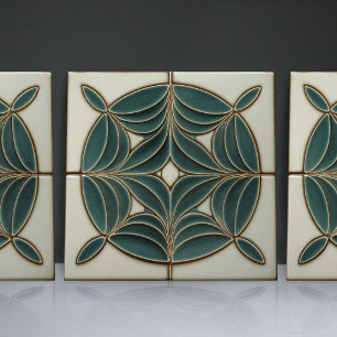 Azulejo De Cerâmica Art Nouveau Inspirou Geometria Clássica Floral Clá