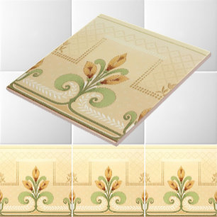 Azulejo De Cerâmica Art Nouveau Missão Estilo Buquê Floral Frieze