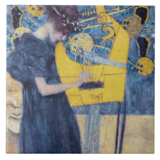 Azulejo De Cerâmica Art Nouveau "Music I" Painting by Gustav Klimt 