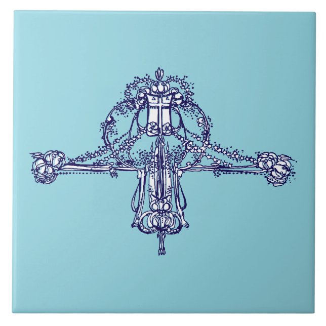 Azulejo De Cerâmica Art Nouveau Ornament de Jessie Marion King (Frente)