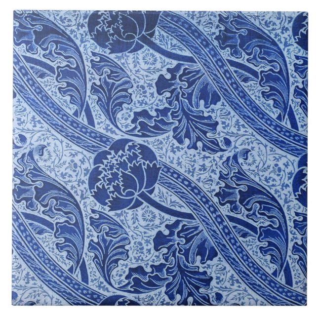 Azulejo De Cerâmica Art nouveau padrão floral (Frente)