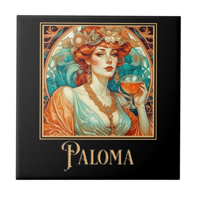 Azulejo De Cerâmica Art Nouveau Paloma (Frente)