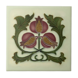 Azulejo De Cerâmica Art Nouveau Pomegranate Reproduction Antiques Azul