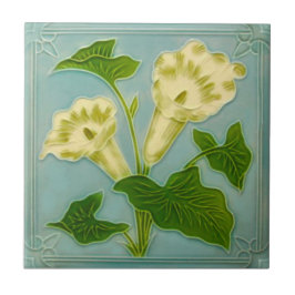 Azulejo De Cerâmica Art Nouveau Repro Floral Olivant Faux Moldado