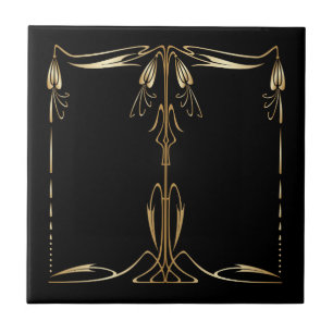 Azulejo De Cerâmica Art nouveau style faux gold florescer decor a pret