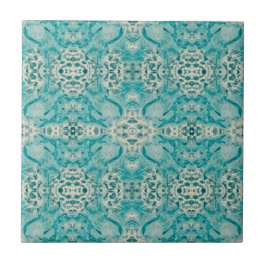 Azulejo De Cerâmica Art Nouveau Teal Green Decorative Padrão Espelhado