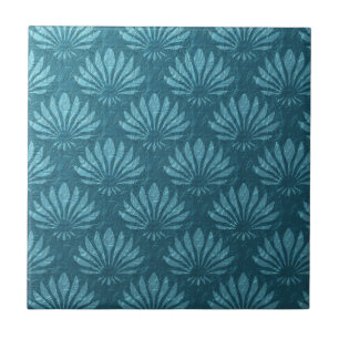 Azulejo De Cerâmica Art Nouveau,Teal,metálico,deco de arte, padrão d