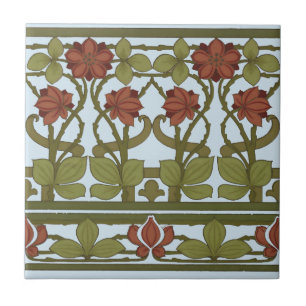 Azulejo De Cerâmica Art Nouveau Vintage Floral Border Frieze