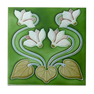 Azulejo De Cerâmica Art Nouveau Vintage Flowers