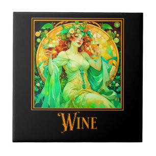 Azulejo De Cerâmica Art Nouveau Wine