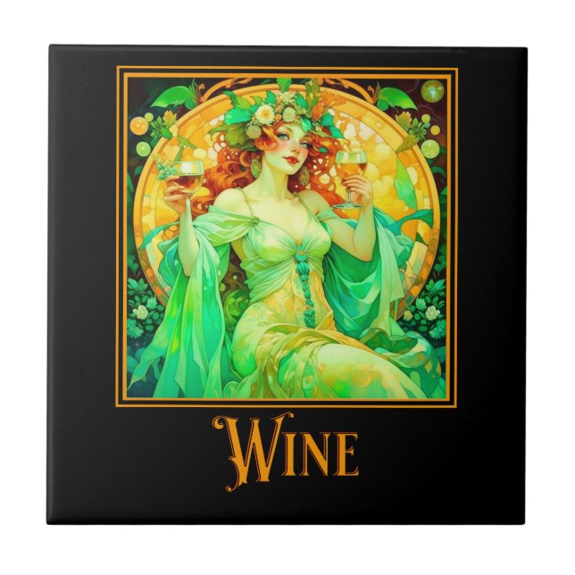 Azulejo De Cerâmica Art Nouveau Wine (Frente)