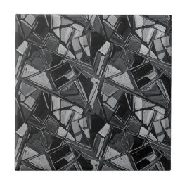 Azulejo De Cerâmica Arte a Óleo Abstrata Prata Carvão de Luxo