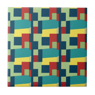 Azulejo De Cerâmica Arte abstrata colorida geométrica moderna