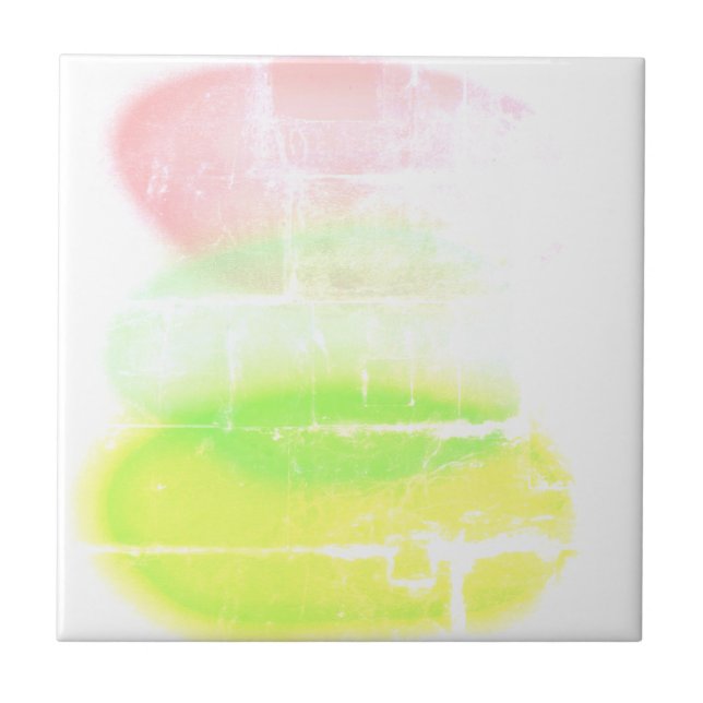 Azulejo De Cerâmica Arte Abstrata Cores Pastel Turquesa (Frente)