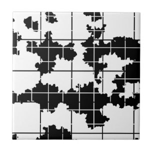 Azulejo De Cerâmica Arte abstrata orgânica preto e branco Design