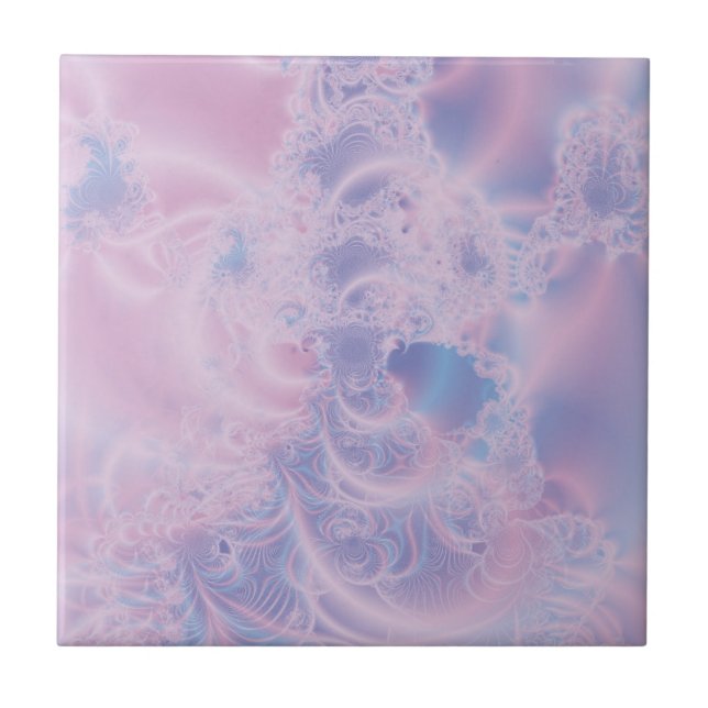 Azulejo De Cerâmica Arte Abstrata Rosa Glowing (Frente)